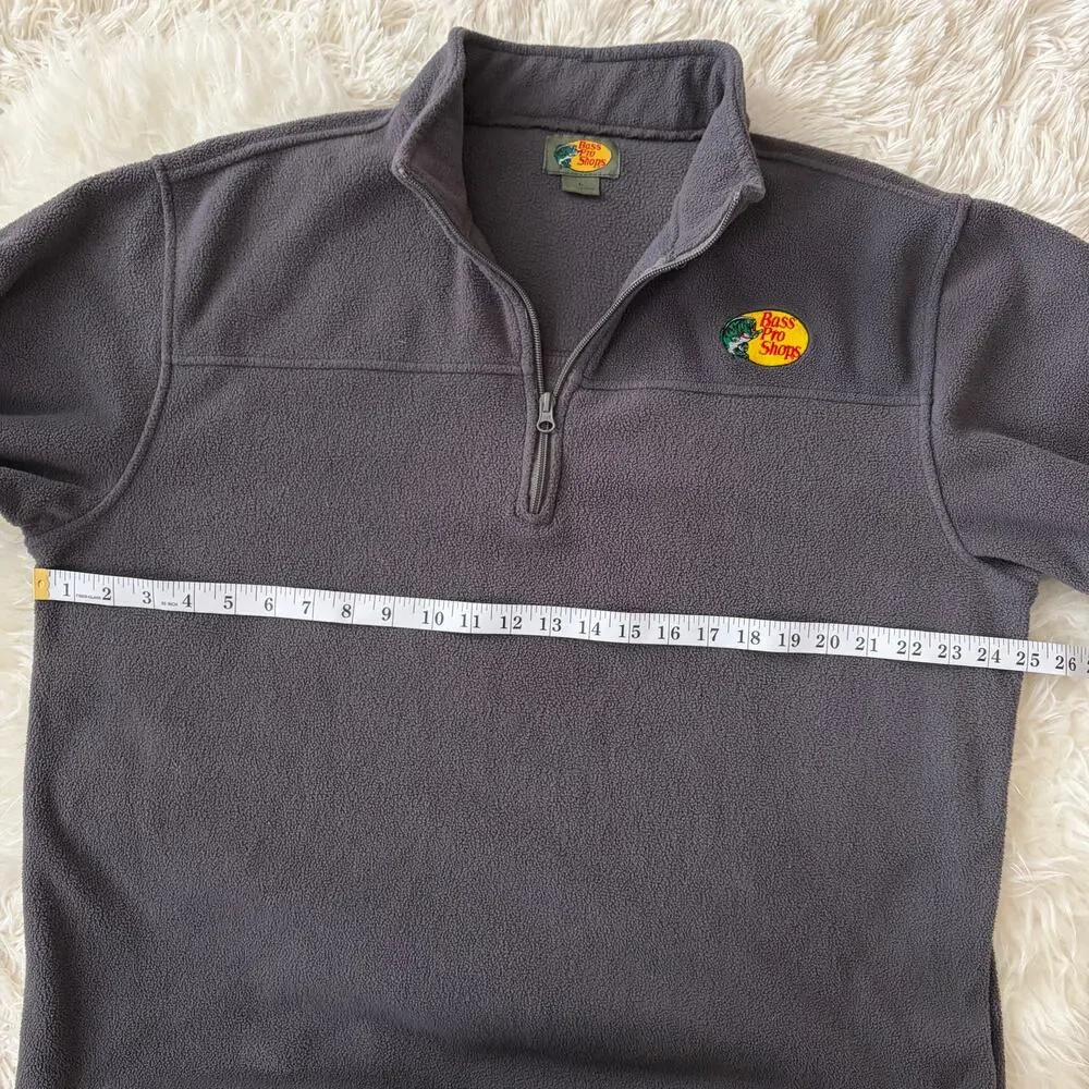 Bass Pro Shops Men's 1/4 Zip Gray Fleece Embroidered Logo, size L - Picture 5 of 7